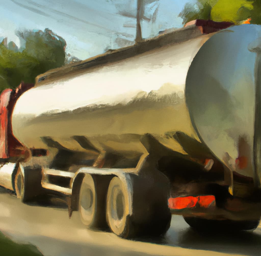 oil painting of tank trailer