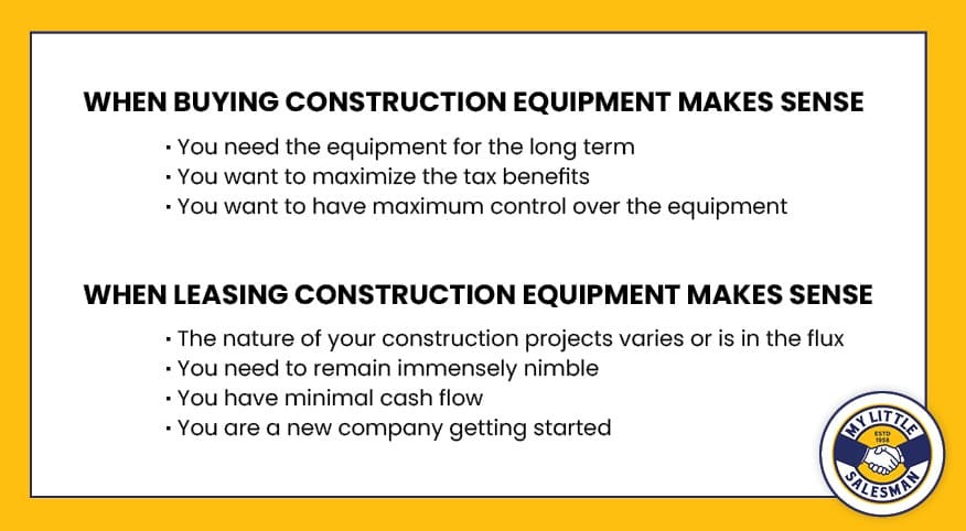 buying vs leasing construction equipment