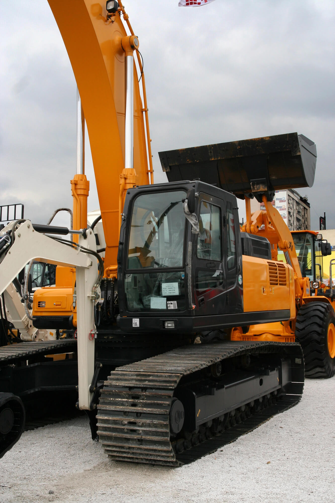 excavator for sales on a construction equipment dealership lot