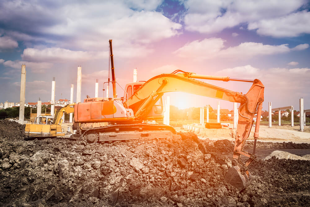 excavator in hot weather