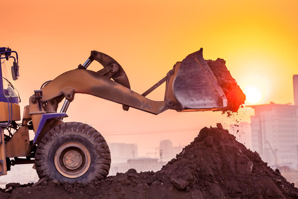 wheeled loader construction equipment in hot weather