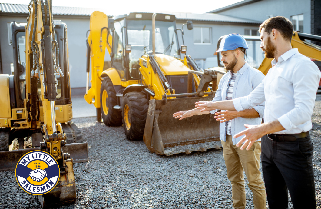comparing heavy equipment prices on dealer lot