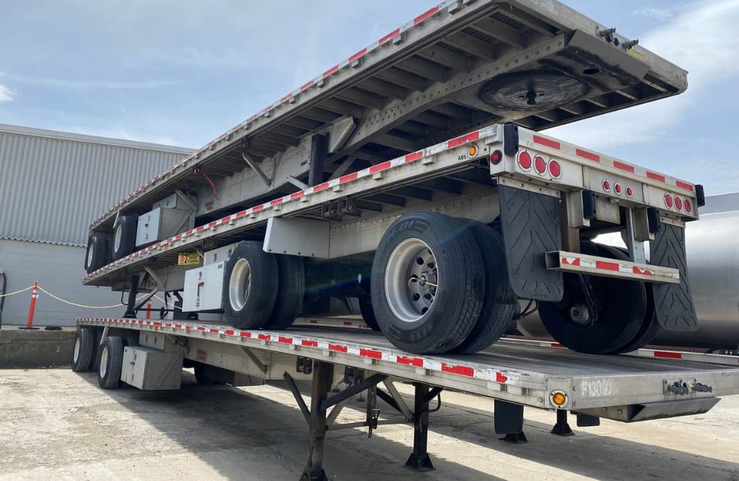 flatdeck trailers stacked