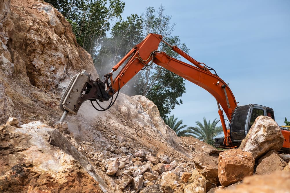 excavator hammer attachment