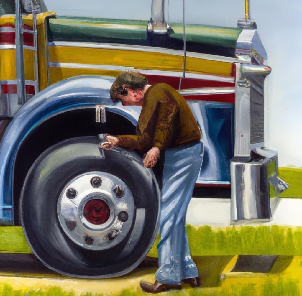 inspecting semi-truck for sale