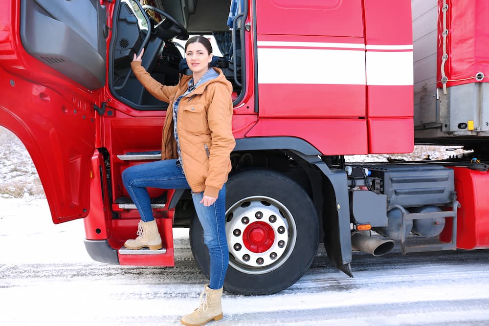 trucker in the winter