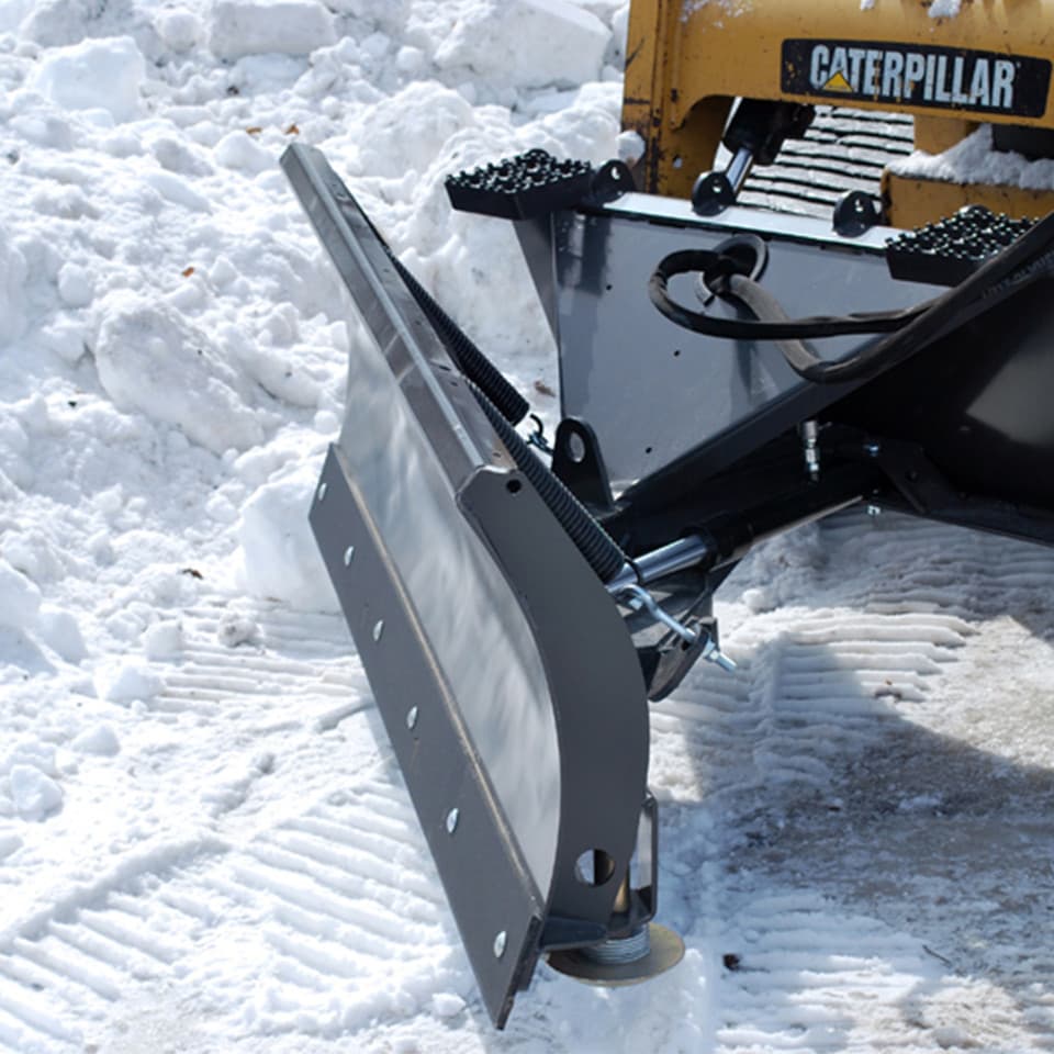 angle snow bucket attachment for skid steer loaders