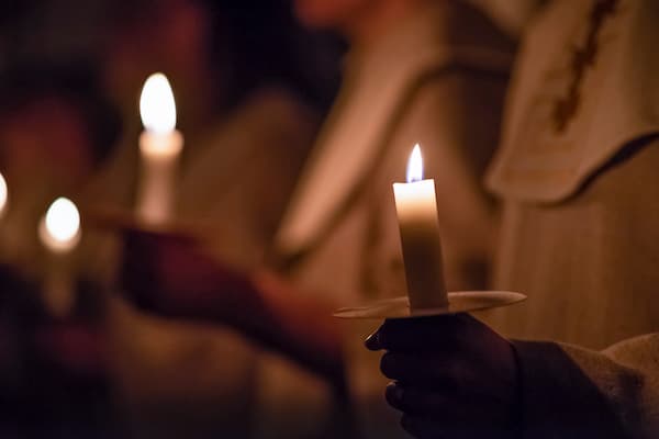 christmas eve candle light church service