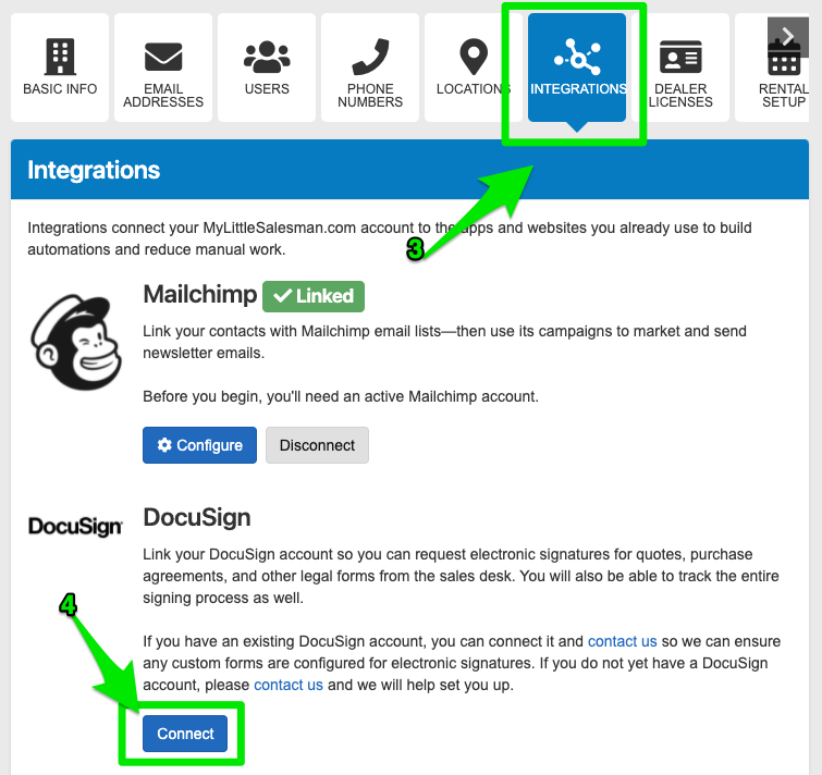 how to integrate docusign with heavy equipment