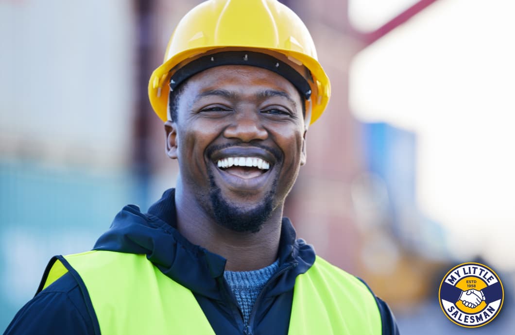 happy smiling construction worker