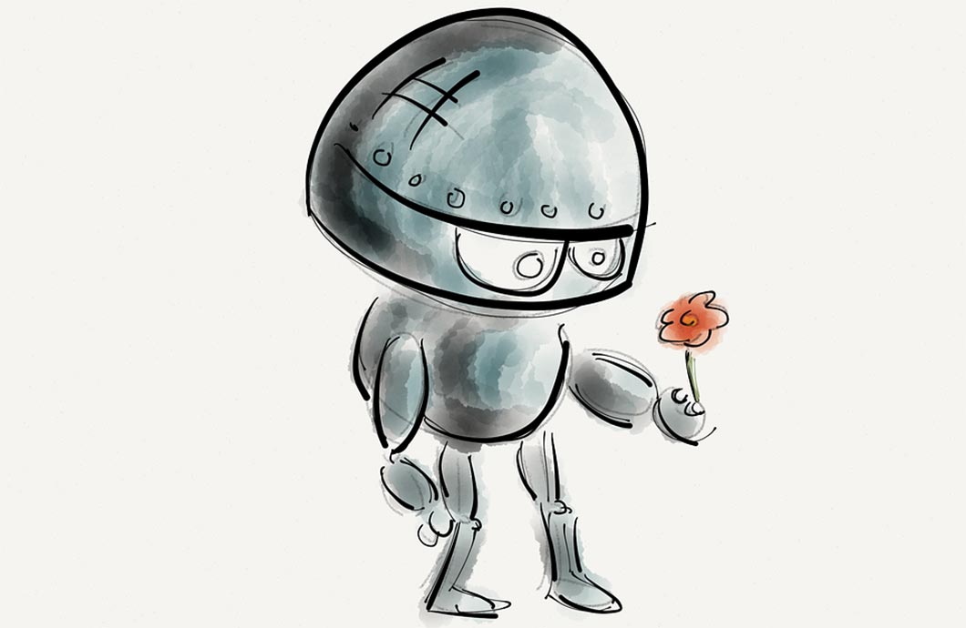 Robot Holding a Flower