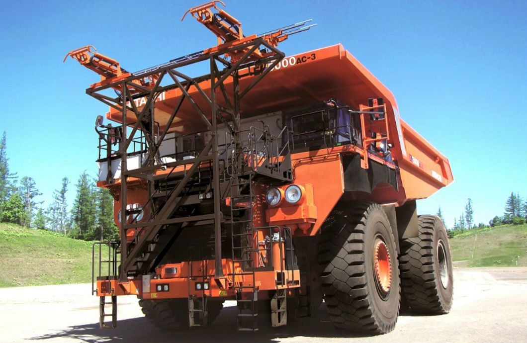 Hitachi Adds Trolley Mode to EH5000AC-3 Rigid Dump Truck | My Little