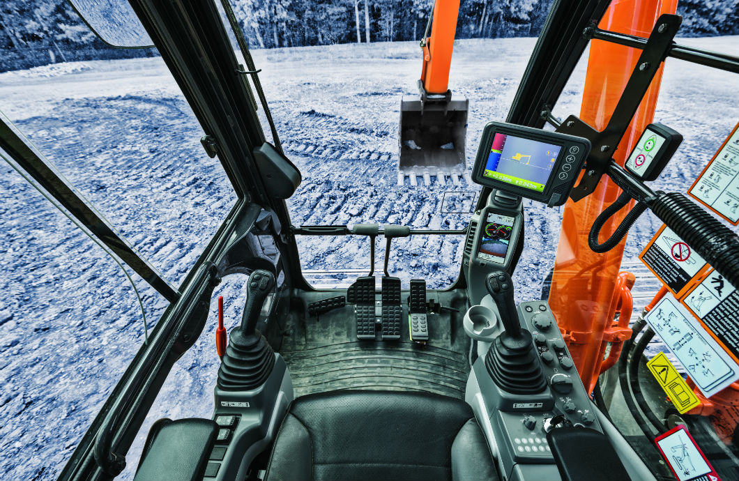 Hitachi Grade Guidance cab view